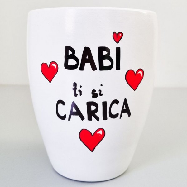 Lonec z ročno poslikavo Babi, ti si carica